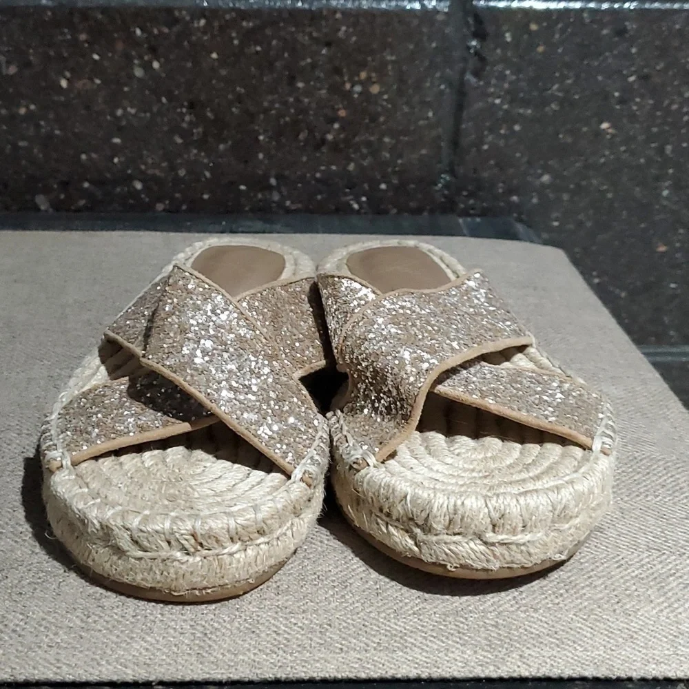 Joie Womens Ianna Espadrille Gold Sandals